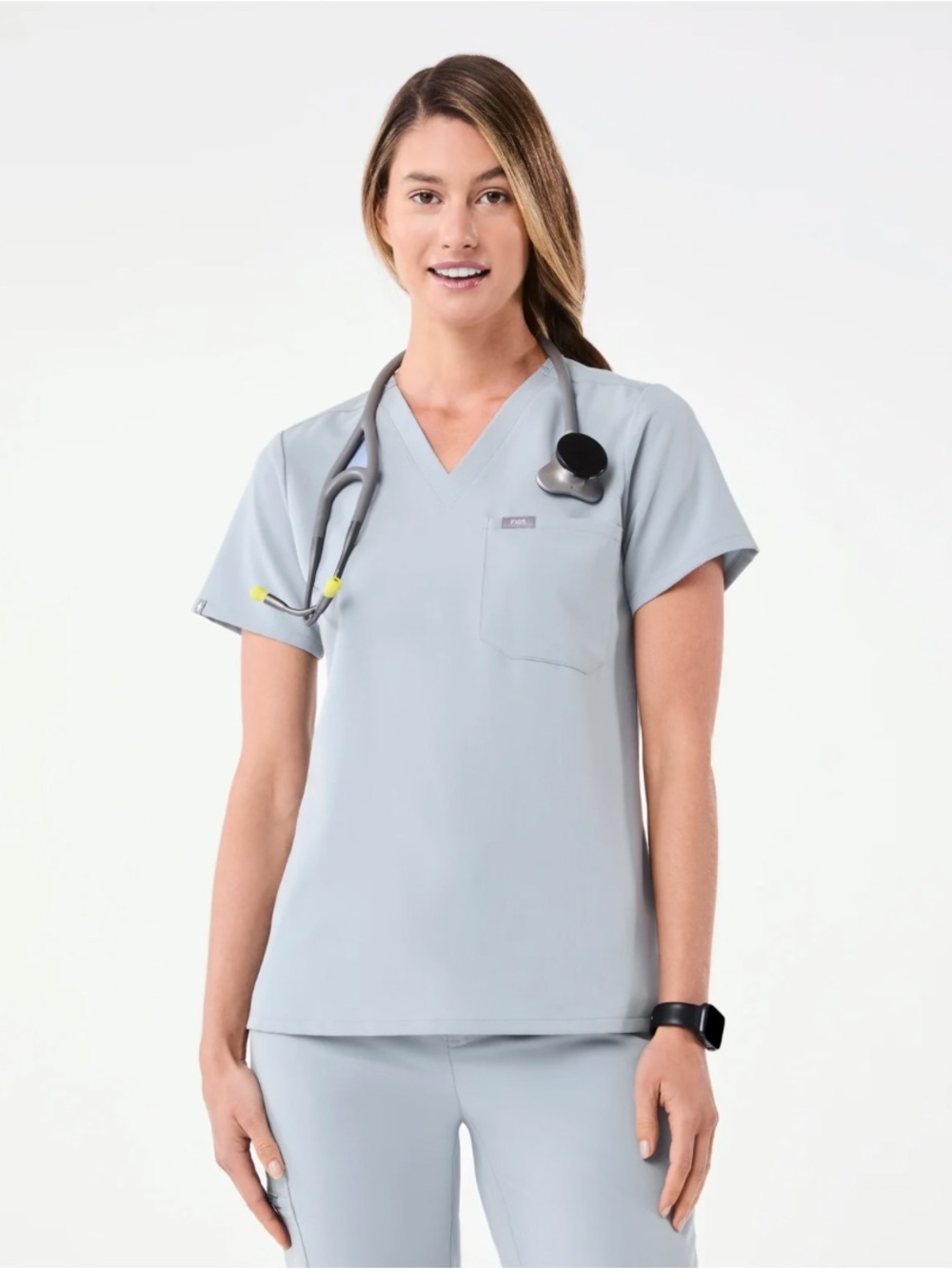 Figs Catarina top in Dusty Blue